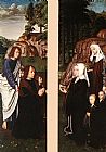 Gerard David Canvas Paintings - Triptych of Jean Des Trompes (side panels)